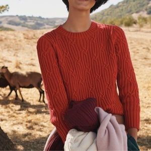 Amour Vert 100% Organic Cotton
Textured Knit Penelope Sweater Red M